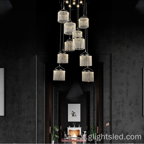 Illuminazione a sospensione con lampadari moderni di lusso in cristallo K9 72w